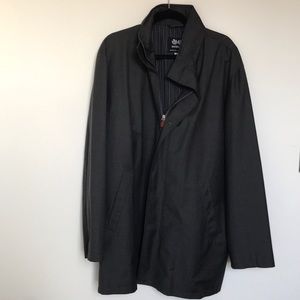 Battistoni Wool Windbreaker with Hoodie in Grey